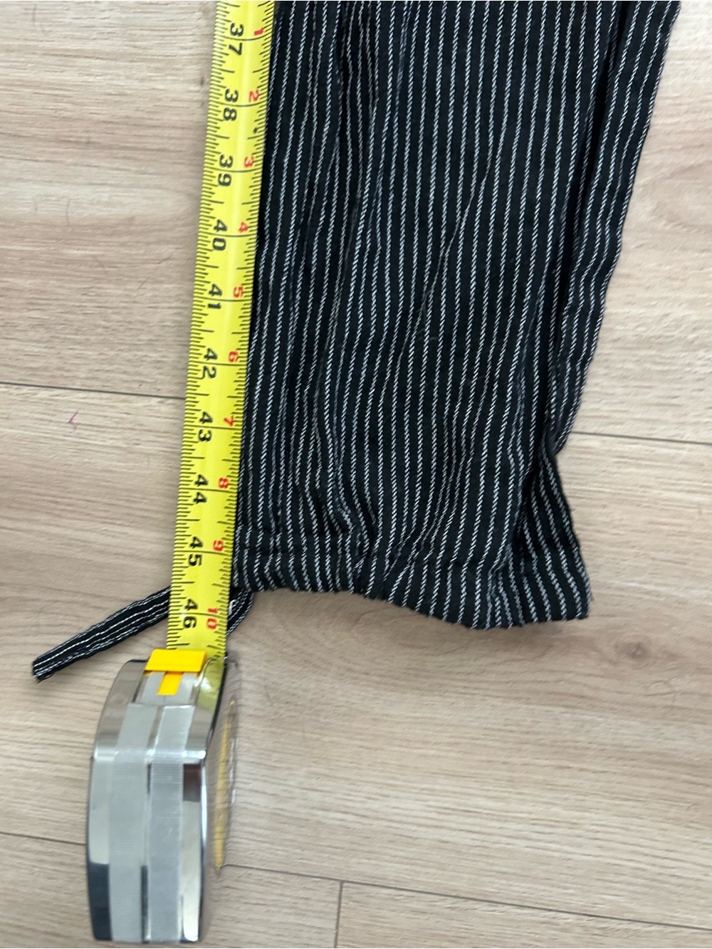 Women’s Black Pinstripe Overalls Jumpsuit with Adjustable Straps - Picture 5 of 5
